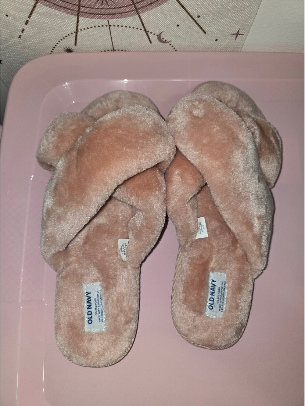Old Navy Cross Front Slippers Pink / Blush /Coral/Pink